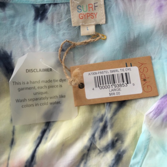 Surf Gypsy Tie-Dye Swim Coverup - Blue, Purple, Yellow - Picture 7 of 9